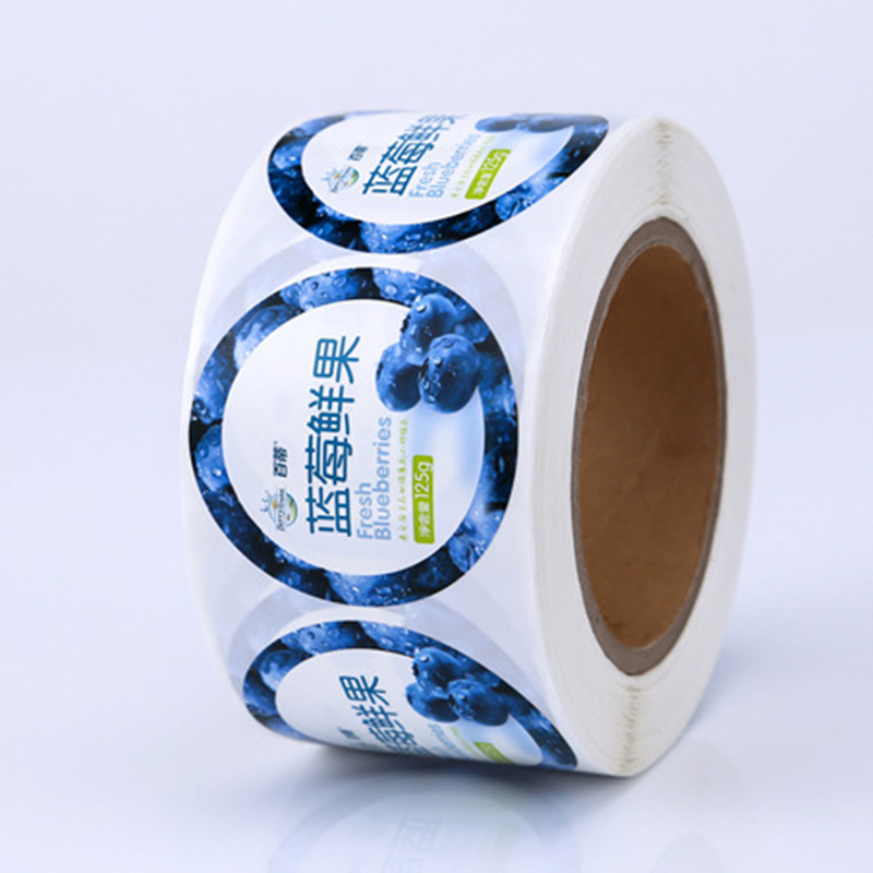 水果標(biāo)簽定制-藍(lán)莓鮮果圓標(biāo)印刷